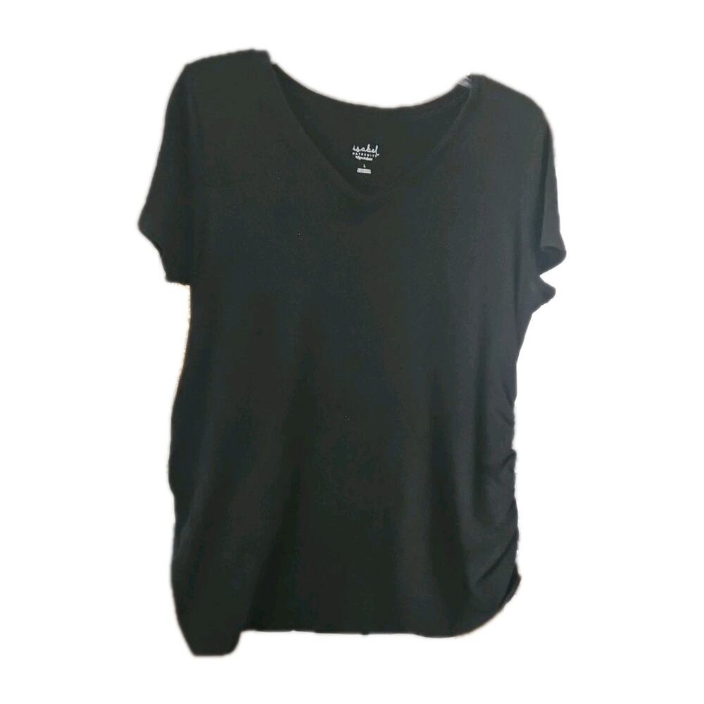 Ingrid & Isabel Maternity TShirt Womens Size L Black Vneck Short Sleeve